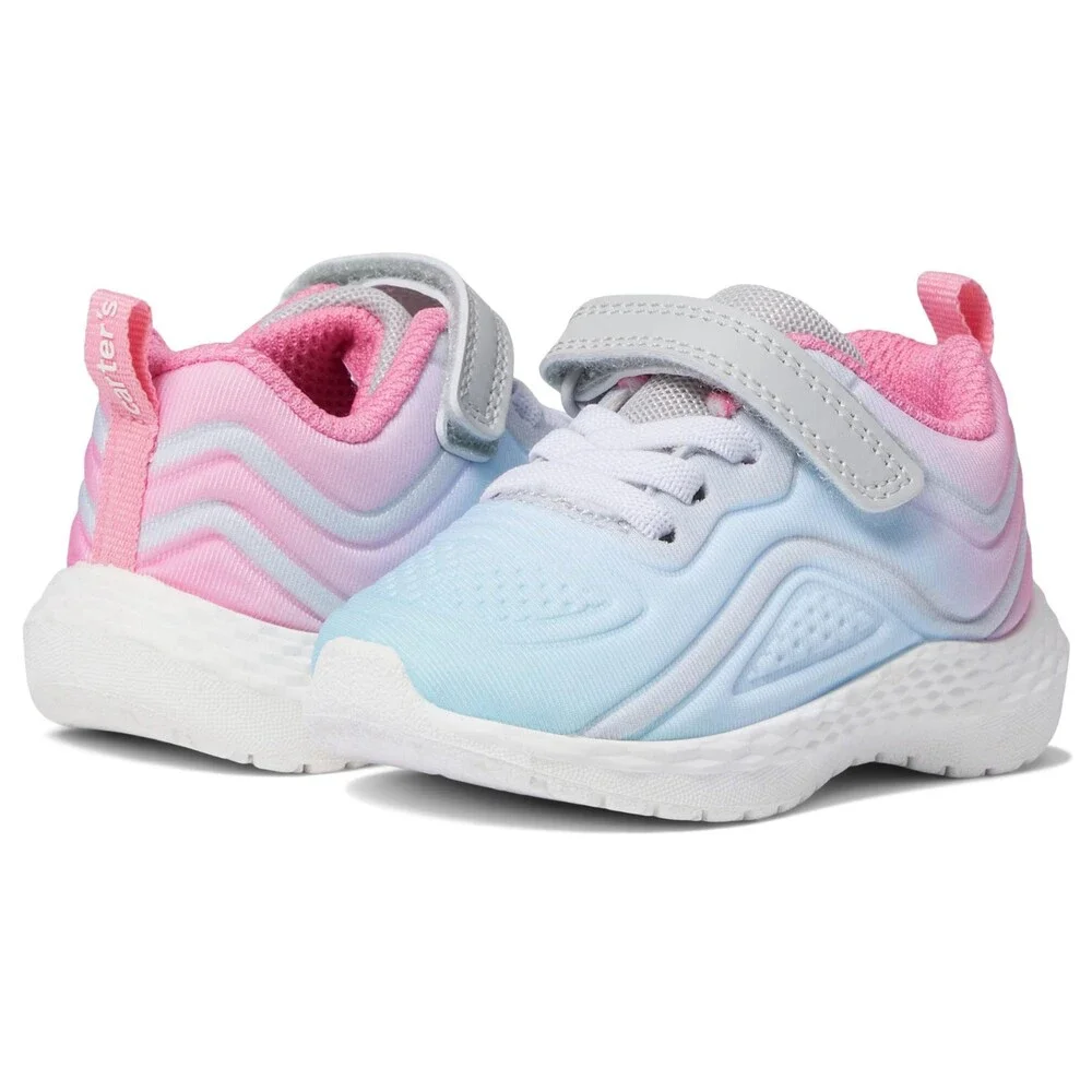 Carter's Mercury-G Sneakers Girls US 7 Blue Pink Low Top Comfort Shoes ZAP2482